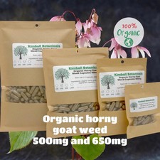 Organic Horny Goat Weed, Barrenwort, (Epimedium) 500mg and 650mg vegetarian or picture