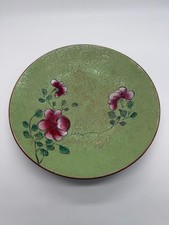 Antique Chinese Signed Porcelain Plate w/ Sgraffito & Flowers Decoration picture