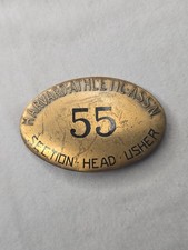 RARE 1920s VINTAGE HARVARD UNIVERSITY BRASS  EMPLOYEE ID BADGE PIN - ATHLETICS  picture