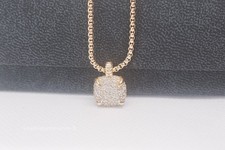 Gift*14mmDavid 18K Gold Pave Diamond Pendant Necklace picture