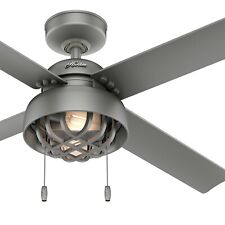 Hunter Fan 52 inch Matte Silver Casual Ceiling Fan with Light Kit and Pull Chain picture