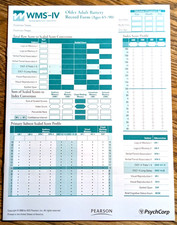 WMS-IV Older Adult Ages 65-90 Record Forms picture