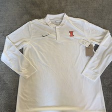 NWT Nike  Nike Dri- Fit Longsleeve polo- Illinois fighting Illini- Large picture
