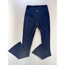Lululemon Groove Super High Rise Flared Pant Navy Blue Nulu Yoga Size 6 LW5EUSS picture