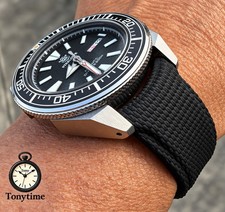 Premium 22mm Black FKM Rubber Watch Band – Curved End Quick Release Strap picture