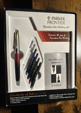 1997 Parker Frontier Fountain Pen Writing Set - Used - Parker Penman Cartridges picture