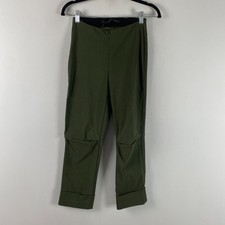 Porto San Francisco Pants Size 0 Green Cuffed Front Zip Cropped Office picture
