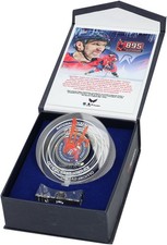 Alex Ovechkin Washington Capitals Signed 895th Goal Crystal Puck - Filled w/Ice picture