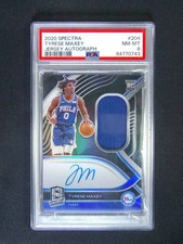 Tyrese Maxey 20-21 Panini Spectra RC Jersey Patch Auto 125/149 PSA 8 picture