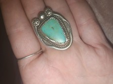Vintage Southwestern/Native American Style Sterling Ring wTurquoise Cabochon picture