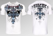 Xtreme Couture Affliction Men's T-Shirt CLASSIC CREST White Tattoo Biker S-5XL picture