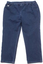Quacker Factory Dream Jeannes womens 2X Pull On Knit Blue Jeans, Elastic Waist picture