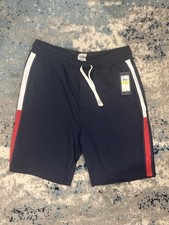 NWT Tommy Hilfiger Men’s Navy Athletic Fleece with Side Striped Shorts - M picture