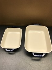 Staub Ceramic 2-pc  Stoneware Baking Set - Dark Blue. 11x8.5”, 8.5x6.5” picture