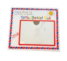 Vintage Bestest Dad Acrylic Photo Picture Frame Special Delivery Envelope Kid picture