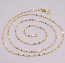 Pure Au750 18K Yellow Gold Necklace Women Lip Link Chain 16inch picture