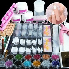 Beginner Acrylic Manicure Kit With Phototherapy Gel & 12 Glitter Powders picture
