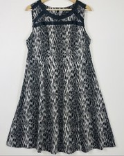 Lane Bryant Dress Animal leopard Print Leather Black Sleeveless midi plus 18 XXL picture