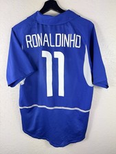 Ronaldinho #11 Brazil 2002 World Cup Away Jersey Original Vintage Shirt Size M picture