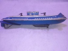 Vintage Blue Wolverine Tin Wind Up Submarine Toy ( no key wind up works) picture