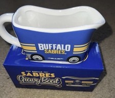 Buffalo Sabres Ceramic Gravy Boat Blue/White Hockey Theme Decorative Boxed picture