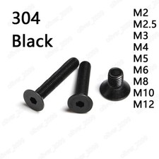 Black 304 Stainless Steel Hex Socket Countersunk Head Screws M2 M3 M4 M5 M6-M12 picture