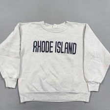 Vintage Rhode Island Sweatshirt Adult small Gray Fleece Crewneck Pullover USA picture