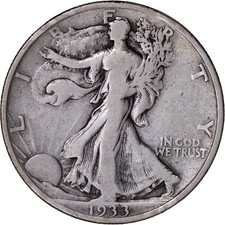 1933 S 50C Walking Liberty Half Dollar ~ VG picture