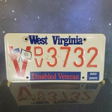 VTG 2005 West Virginia Disabled Veteran Specialty Vanity License Plate WV RARE picture