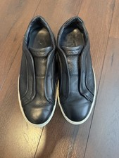 Tod's Men's Black Grained Leather Slip-On Sneakers Shoes Size UK 8.5 / US 9.5 picture