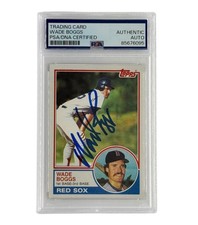 Wade Boggs Autographed 1983 Topps Rookie Card #498 PSA Authenticated picture