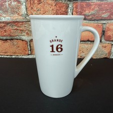Starbucks 2010 Grande Coffee Mug 16 oz White Tall Ceramic Latte Tea Cup vintage picture