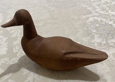 Vintage Hand Carved Duck Figurine Signed picture