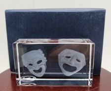 My3DCrystal - Laser Etched Rectangular Crystal - Comedy And Tragedy.  picture