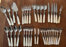 Vtg EME Italy Napoleon Ivory Cream Flatware Set 36pc Pastry Forks Cake Server picture