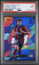 2023-24 Topps Finest UCC Lamine Yamal RC #50 Purple Refractor /299 PSA 9 MT picture