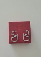 Valentino Garavani VLogo Signature metal  Silver crystal Earrings picture