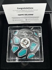 Teemu Selanne Signed Mighty Ducks 1/1 Hand Painted Hockey Puck Fanatics (CBMH) picture