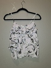 Aeropostale Floral Ruffle Spaghetti Strap Tank Top | Baby Pink | Small picture