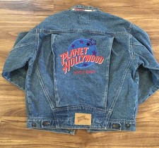 Vintage Planet Hollywood Denim Jacket Mens Small S Never worn picture