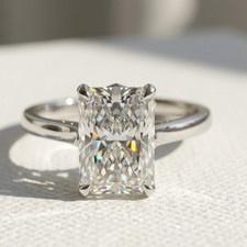 IGI Lab Grown Diamond Engagement Ring 2.50 Ct Radiant-Cut 14k White Gold picture