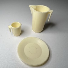 Vintage 1976 Mattel Barbie Star Traveler RV Toy Dishes Off White picture