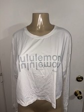 Lululemon White Long Sleeve Cropped Top Size M picture