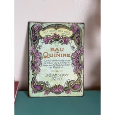 French Art Nouveau Eau de Quinine Decorative Metal Wall Sign picture