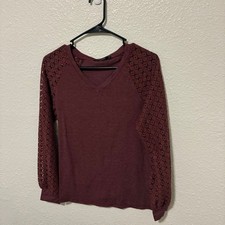Maroon Automet Shirt with Lace Sleeves picture