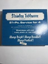 Vintage 1960s Stainless Alameda Flatware Set Starlet Pattern New picture