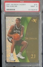 1997-98 Skybox E-X 2001 Rookie #75 Tim Duncan  PSA Mint 9 Super Clean  picture