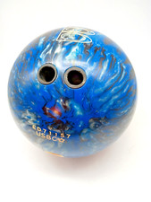Brunswick T-Zone Blue Black Gray Marble Swirl Bowling Ball 15 LBS Drilled picture
