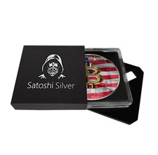 2025 Satoshi Project 21 Grams .999 Silver Colorized Bitcoin Round Crypto US FLAG picture