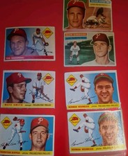 Vintage 1955 1956 Topps Phillies 7 Card Lot Ashburn HOF #120 Wehmeier Kipper picture